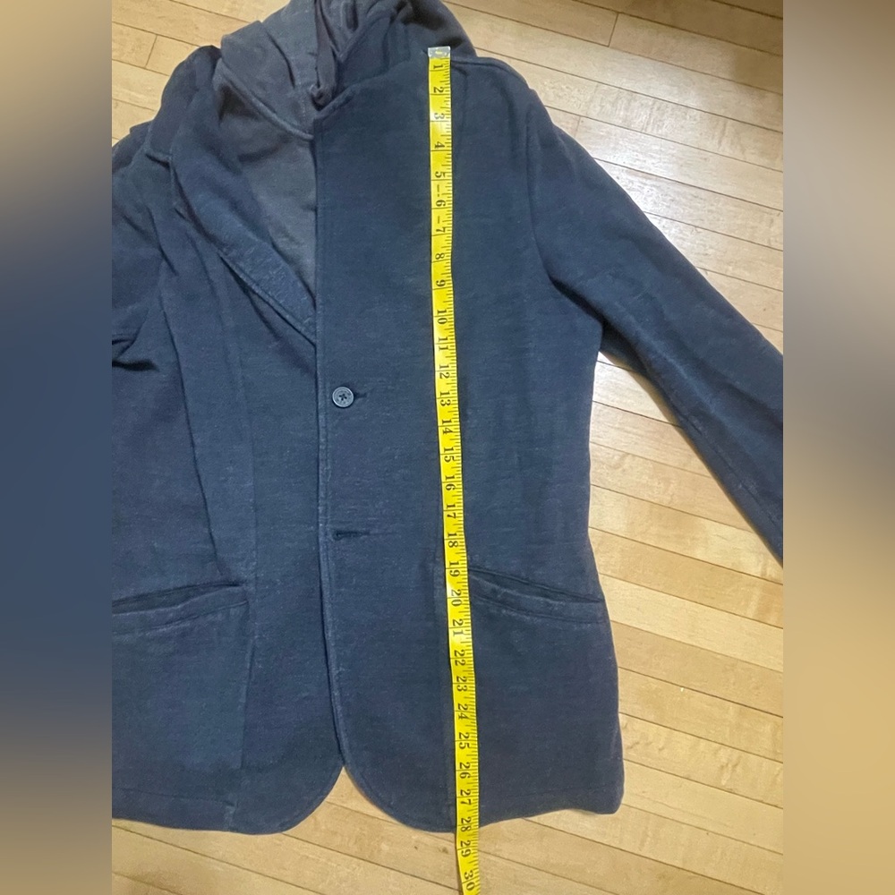 Men’s Navy and Grey Hoodie-Blazer by Howe in Sz L - Picture 9 of 13